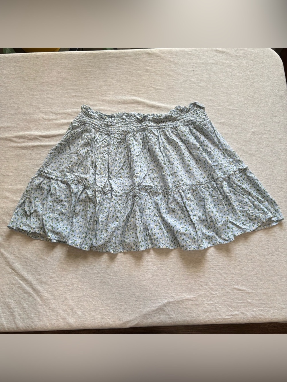 Wild Fable Floral Ruffle Tiered Mini Skirt Baby Blue Cottagecore XL